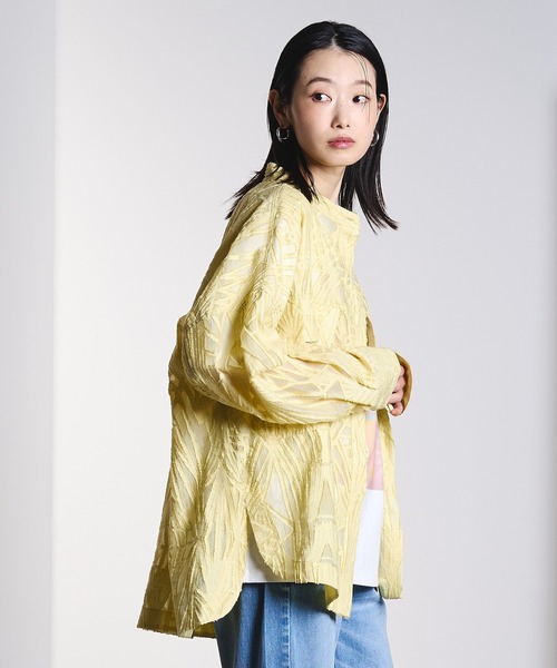 ROSE BUD(ローズバッド)の「(GENE HEAVENS)SHEER DOBBY SHIRT(シャツ/ブラウス・レディース・ブラック/イエロー/オフホワイト・ONE SIZE)」の19枚目の写真