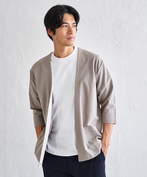 ikka(イッカ)の「【抗菌防臭】GOKU楽冷感7分袖カーディガン(カーディガン/ボレロ・メンズ・ネイビー/チャコール/グレー・XL/L/M/S)」の2枚目の写真