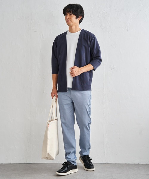 ikka(イッカ)の「【抗菌防臭】GOKU楽冷感7分袖カーディガン(カーディガン/ボレロ・メンズ・ネイビー/チャコール/グレー・XL/L/M/S)」の11枚目の写真