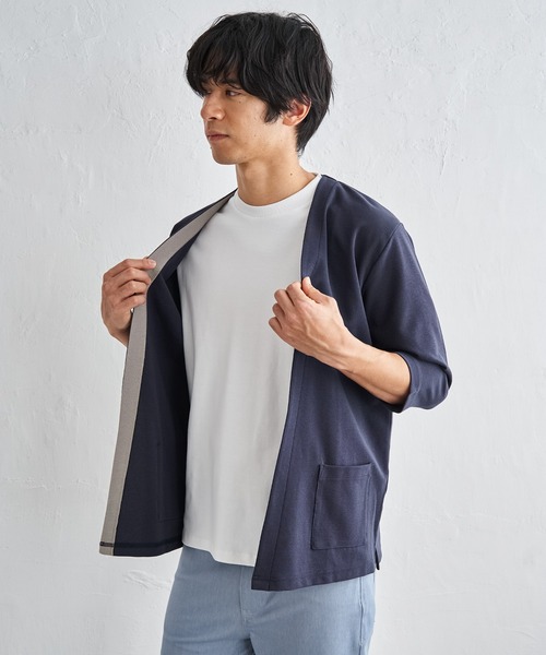 ikka(イッカ)の「【抗菌防臭】GOKU楽冷感7分袖カーディガン(カーディガン/ボレロ・メンズ・ネイビー/チャコール/グレー・XL/L/M/S)」の10枚目の写真