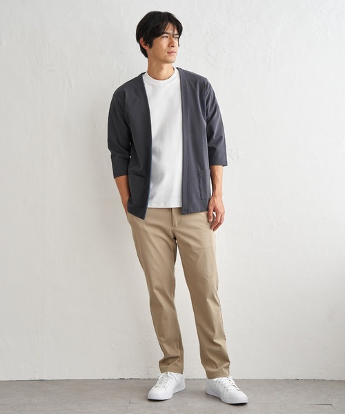ikka(イッカ)の「【抗菌防臭】GOKU楽冷感7分袖カーディガン(カーディガン/ボレロ・メンズ・ネイビー/チャコール/グレー・XL/L/M/S)」の9枚目の写真