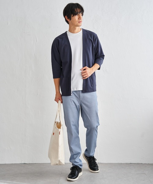 ikka(イッカ)の「【抗菌防臭】GOKU楽冷感7分袖カーディガン(カーディガン/ボレロ・メンズ・ネイビー/チャコール/グレー・XL/L/M/S)」の12枚目の写真