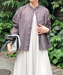 un dix cors | シアーバンドカラーシャツ(シャツ/ブラウス)