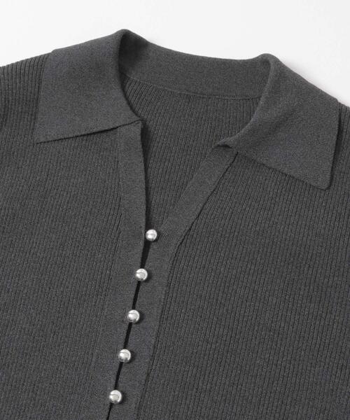 SENSE OF PLACE by URBAN RESEARCH（センスオブプレイスバイアーバンリサーチ）の「『一部WEB限定カラー』『洗濯可』メタルボタンエリツキコンパクトカーディガン（カーディガン/ボレロ・レディース・アイボリー/ネイビー/マスタード/オフホワイト/チャコールグレー・ONE）」の9枚目の写真