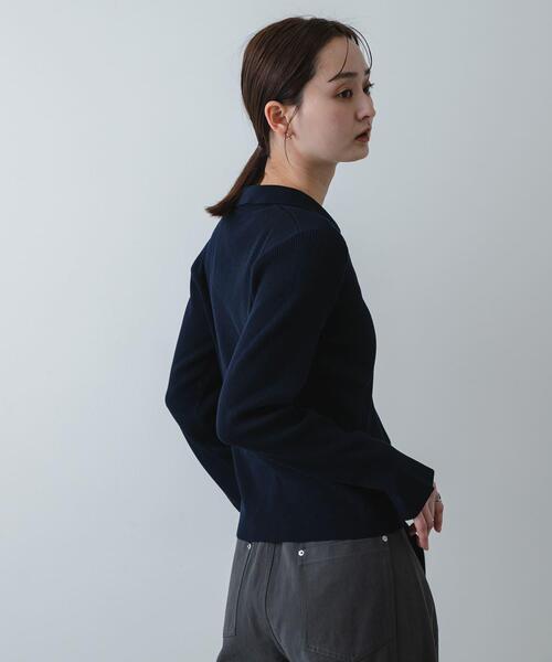 SENSE OF PLACE by URBAN RESEARCH（センスオブプレイスバイアーバンリサーチ）の「『一部WEB限定カラー』『洗濯可』メタルボタンエリツキコンパクトカーディガン（カーディガン/ボレロ・レディース・アイボリー/ネイビー/マスタード/オフホワイト/チャコールグレー・ONE）」の12枚目の写真