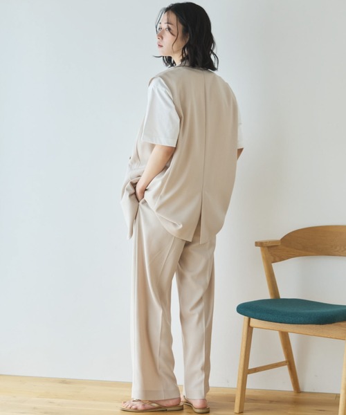 Doux archives(ドゥアルシーヴ)の「【多機能麻調合繊】テーラードジレ(その他アウター・レディース・ネイビー/ベージュ・FREE)」の8枚目の写真