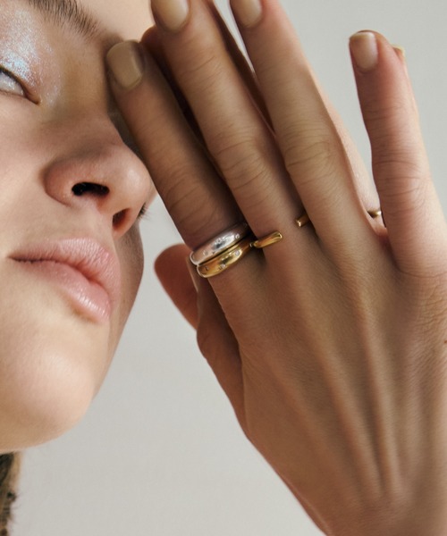 TEN.（テン）の「【新作】18KGP ポルカリング (CZ) GD ギフト プレゼント（リング・レディース・ゴールド・#7/#9/#11/#13/#15）」の5枚目の写真