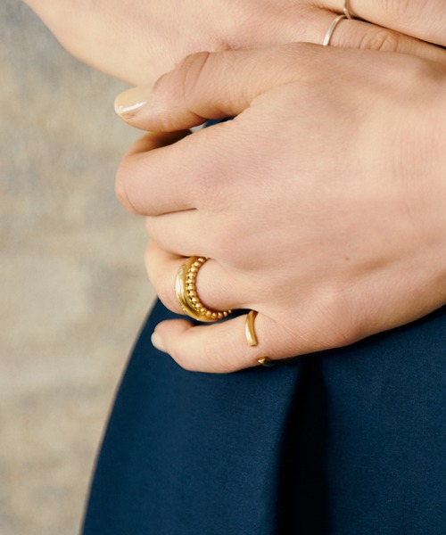 TEN.（テン）の「【新作】18KGP ポルカリング (CZ) GD ギフト プレゼント（リング・レディース・ゴールド・#7/#9/#11/#13/#15）」の4枚目の写真