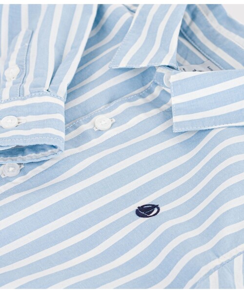 PETIT BATEAU（プチバトー）の「ストライプシャツ（シャツ/ブラウス・キッズ・ホワイト×ブルー・3YEAR/4YEAR/5YEAR）」の5枚目の写真