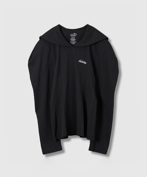 HOLIDAY(ホリデイ)の「SUPER FINE DRY SAILOR COLLAR L/S TOPS スーパーファインドライセーラーカラーロングスリーブトップス(Tシャツ/カットソー・レディース・ダークネイビー/ホワイト/ブラック/グリーン・ONE SIZE)」の3枚目の写真