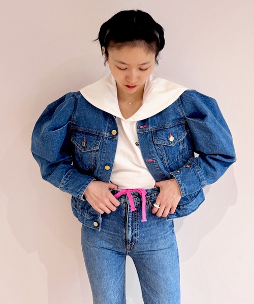 HOLIDAY(ホリデイ)の「SUPER FINE DRY SAILOR COLLAR L/S TOPS スーパーファインドライセーラーカラーロングスリーブトップス(Tシャツ/カットソー・レディース・ダークネイビー/ホワイト/ブラック/グリーン・ONE SIZE)」の14枚目の写真