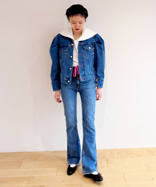 HOLIDAY(ホリデイ)の「SUPER FINE DRY SAILOR COLLAR L/S TOPS スーパーファインドライセーラーカラーロングスリーブトップス(Tシャツ/カットソー・レディース・ダークネイビー/ホワイト/ブラック/グリーン・ONE SIZE)」の13枚目の写真