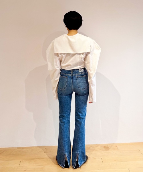 HOLIDAY(ホリデイ)の「SUPER FINE DRY SAILOR COLLAR L/S TOPS スーパーファインドライセーラーカラーロングスリーブトップス(Tシャツ/カットソー・レディース・ダークネイビー/ホワイト/ブラック/グリーン・ONE SIZE)」の12枚目の写真
