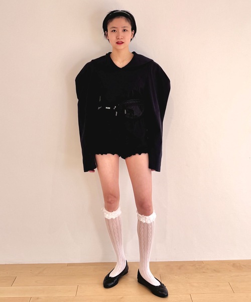 HOLIDAY(ホリデイ)の「SUPER FINE DRY SAILOR COLLAR L/S TOPS スーパーファインドライセーラーカラーロングスリーブトップス(Tシャツ/カットソー・レディース・ダークネイビー/ホワイト/ブラック/グリーン・ONE SIZE)」の19枚目の写真