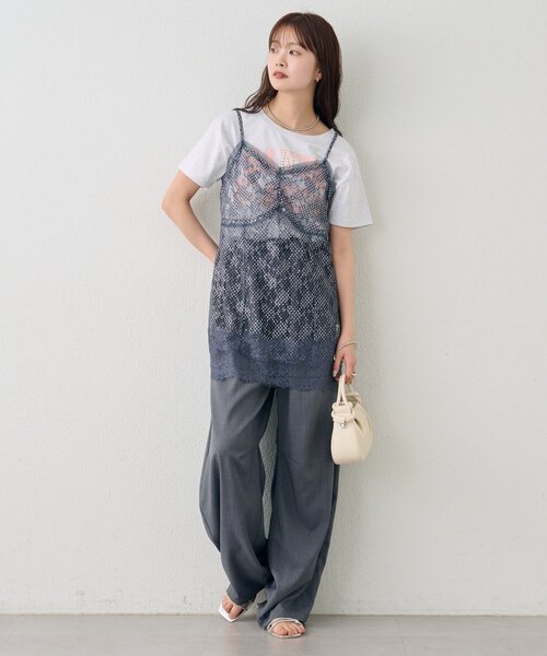 mystic(ミスティック)の「ドットレースキャミチュニック(チュニック・レディース・オフホワイト/チャコールグレー・FREE)」の22枚目の写真