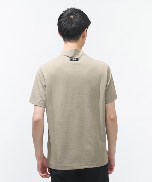 PING(ピン)の「ピン アップリケ半袖ハイネックシャツ(Tシャツ/カットソー・メンズ・ベージュ/ホワイト・M/L/LL/3L)」の4枚目の写真