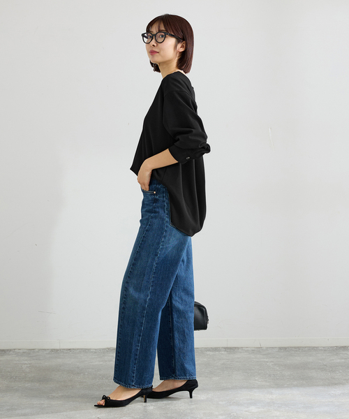 IENA（イエナ）の「《セットアップ対応》カットジョーゼットVネックプルオーバー（シャツ/ブラウス・レディース・ブラック/ネイビー・FREE）」の11枚目の写真