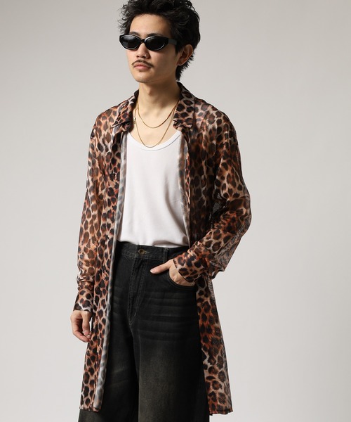 REGIEVO(レジエボ)の「REGIEVO プリントロングシャツ 長袖(シャツ/ブラウス・メンズ・ベージュ/ブラック・L/M)」の9枚目の写真