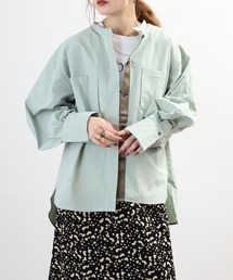 comoely closet 3Dポケット付スリーブコンシャスブラウス 長袖