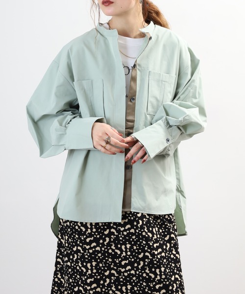 FUNALIVE(ファンアライブ)の「comoely closet 3Dポケット付スリーブコンシャスブラウス 長袖(シャツ/ブラウス・レディース・ブラック/グリーン/ホワイト・L/S/M/LL)」の3枚目の写真
