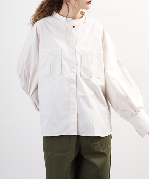 FUNALIVE(ファンアライブ)の「comoely closet 3Dポケット付スリーブコンシャスブラウス 長袖(シャツ/ブラウス・レディース・ブラック/グリーン/ホワイト・L/S/M/LL)」の7枚目の写真