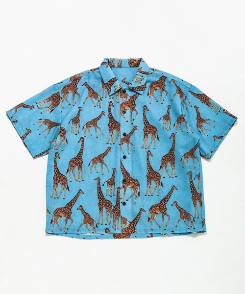 Revo.(レボ)の「Revo. ヴィンテージライク アニマルパターン ボックス セミオープンカラーシャツ 半袖(シャツ/ブラウス・メンズ・ベージュ/アイボリー/ブルー/ブラック/グリーン・L/M)」の5枚目の写真