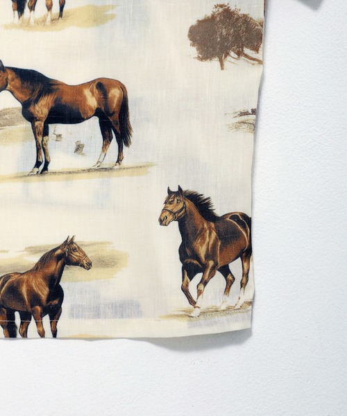 Revo.(レボ)の「Revo. ヴィンテージライク アニマルパターン ボックス セミオープンカラーシャツ 半袖(シャツ/ブラウス・メンズ・ベージュ/アイボリー/ブルー/ブラック/グリーン・L/M)」の17枚目の写真