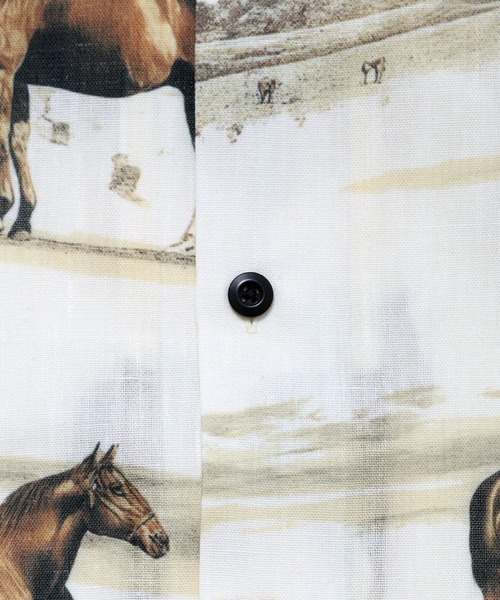 Revo.(レボ)の「Revo. ヴィンテージライク アニマルパターン ボックス セミオープンカラーシャツ 半袖(シャツ/ブラウス・メンズ・ベージュ/アイボリー/ブルー/ブラック/グリーン・L/M)」の18枚目の写真