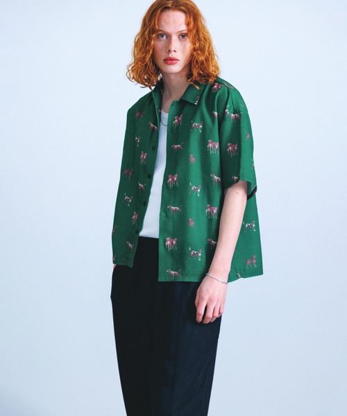 Revo.(レボ)の「Revo. ヴィンテージライク アニマルパターン ボックス セミオープンカラーシャツ 半袖(シャツ/ブラウス・メンズ・ベージュ/アイボリー/ブルー/ブラック/グリーン・L/M)」の13枚目の写真