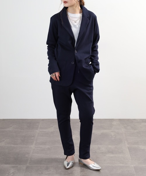 Relation(リレーション)の「ポンチ長袖JK&サルエルテーパードPTセットアップ(セットアップ・メンズ・ネイビー系/チャコールグレー/グレー系/グレー/ブラック系/ネイビー/チャコール/ブラック・XL-Short/XL-Long/M-Long/L-Long/M-Short/L-Short)」の7枚目の写真