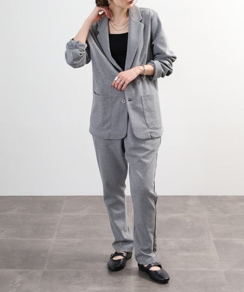 セール】ポンチ長袖JK＆サルエルテーパードPTセットアップ