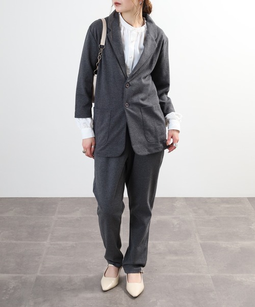 Relation(リレーション)の「ポンチ長袖JK&サルエルテーパードPTセットアップ(セットアップ・メンズ・ネイビー系/チャコールグレー/グレー系/グレー/ブラック系/ネイビー/チャコール/ブラック・XL-Short/XL-Long/M-Long/L-Long/M-Short/L-Short)」の17枚目の写真