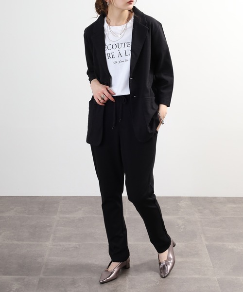 Relation(リレーション)の「ポンチ長袖JK&サルエルテーパードPTセットアップ(セットアップ・メンズ・ネイビー系/チャコールグレー/グレー系/グレー/ブラック系/ネイビー/チャコール/ブラック・XL-Short/XL-Long/M-Long/L-Long/M-Short/L-Short)」の10枚目の写真