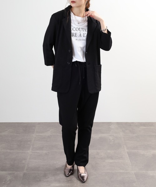 Relation(リレーション)の「ポンチ長袖JK&サルエルテーパードPTセットアップ(セットアップ・メンズ・ネイビー系/チャコールグレー/グレー系/グレー/ブラック系/ネイビー/チャコール/ブラック・XL-Short/XL-Long/M-Long/L-Long/M-Short/L-Short)」の11枚目の写真