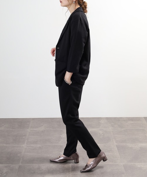 Relation(リレーション)の「ポンチ長袖JK&サルエルテーパードPTセットアップ(セットアップ・メンズ・ネイビー系/チャコールグレー/グレー系/グレー/ブラック系/ネイビー/チャコール/ブラック・XL-Short/XL-Long/M-Long/L-Long/M-Short/L-Short)」の9枚目の写真
