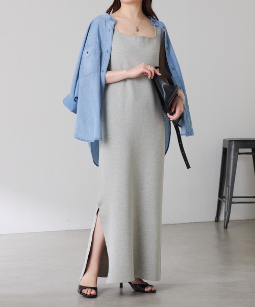 COLLAGE GALLARDAGALANTE（コラージュガリャルダガランテ）の「ミラノリブニットワンピース/WEB限定カラー・サイズ展開（ワンピース・レディース・ブラウン/グレー/ブラック・FREE/2）」の2枚目の写真