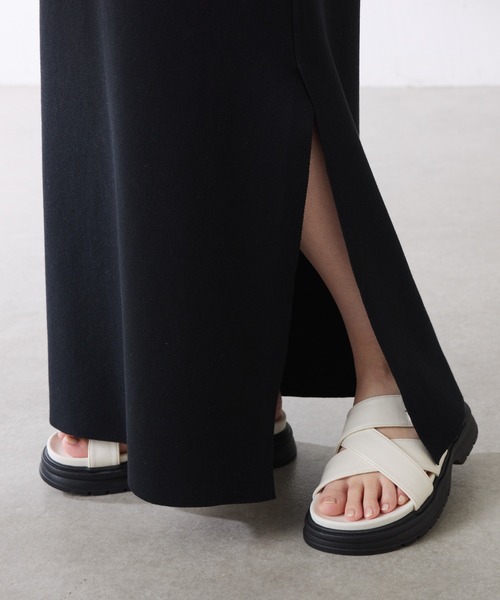 COLLAGE GALLARDAGALANTE（コラージュガリャルダガランテ）の「ミラノリブニットワンピース/WEB限定カラー・サイズ展開（ワンピース・レディース・ブラウン/グレー/ブラック・FREE/2）」の12枚目の写真