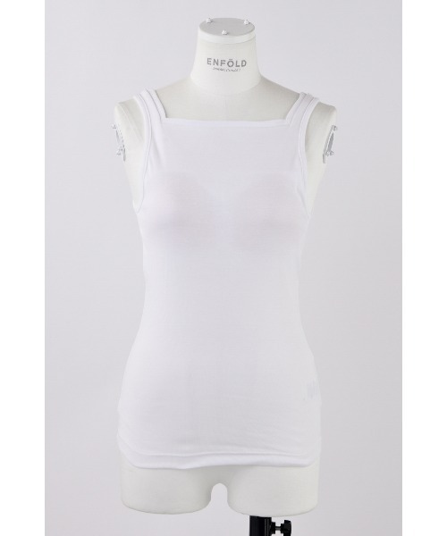 ENFOLD(エンフォルド)の「TANK TOP(タンクトップ・レディース・ホワイト/ライム・38)」の1枚目の写真
