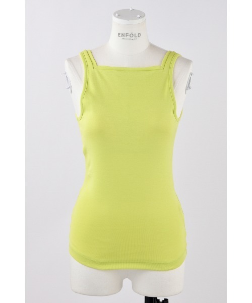 ENFOLD(エンフォルド)の「TANK TOP(タンクトップ・レディース・ホワイト/ライム・38)」の2枚目の写真