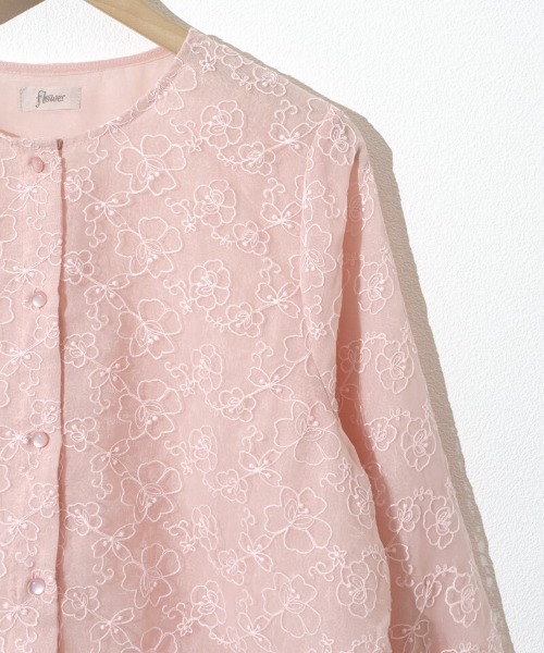 flower（フラワー）の「ブロッサムレースブラウス（シャツ/ブラウス・レディース・アイボリー/ピンク・FREE）」の6枚目の写真