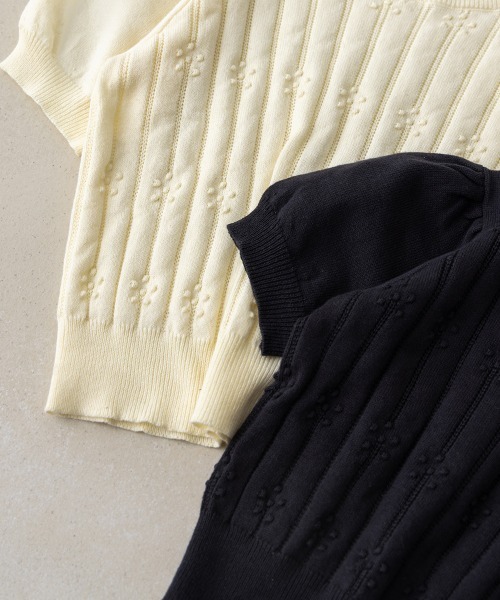 riziere（リジェール）の「透かし柄半袖ニットプルオーバー（Tシャツ/カットソー・キッズ・チャコール/アイボリー・120/110/100/90/150/140/130）」の20枚目の写真
