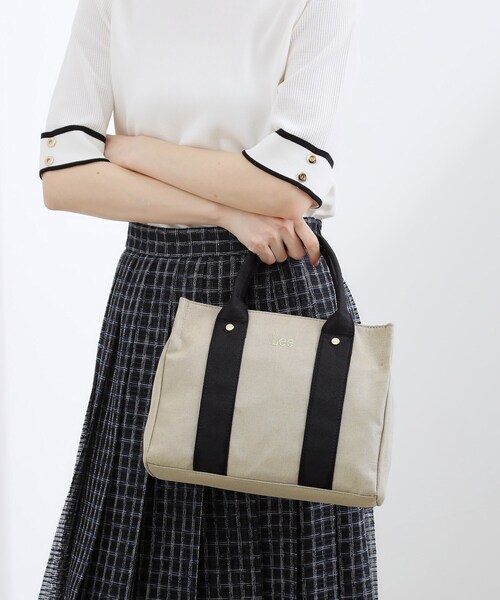 Lee(リー)の「【Lee別注】麻調スクエア2WAYトート(トートバッグ・レディース・サックスブルー/ベージュ系その他7/グレー・00)」の8枚目の写真