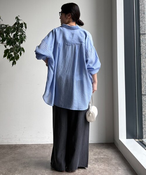 DouDou(ドゥドゥ)の「ベルト付リヨセルデニムパンツ(デニムパンツ・レディース・ブラック/ブルー・38/36)」の7枚目の写真