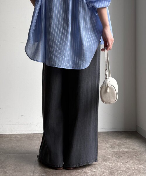 DouDou（ドゥドゥ）の「ベルト付リヨセルデニムパンツ（デニムパンツ・レディース・ブラック/ブルー・38/36）」の9枚目の写真