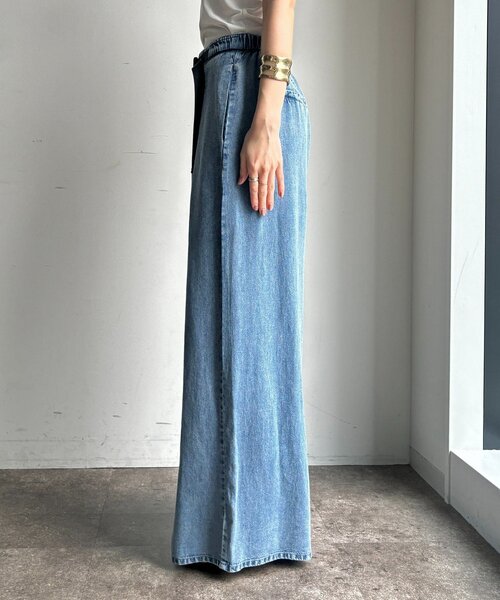 DouDou（ドゥドゥ）の「ベルト付リヨセルデニムパンツ（デニムパンツ・レディース・ブラック/ブルー・38/36）」の20枚目の写真