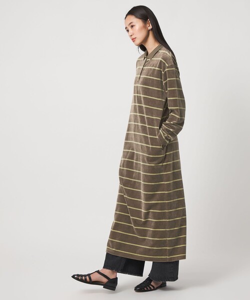 CITEN（シテン）の「＜CITEN＞ベロアボーダーワンピース（ワンピース・レディース・ネイビー/モカ・M/S）」の6枚目の写真