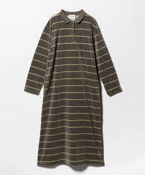 CITEN（シテン）の「＜CITEN＞ベロアボーダーワンピース（ワンピース・レディース・ネイビー/モカ・M/S）」の18枚目の写真