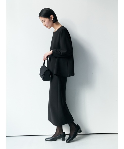 Brown&Street(ブラウンアンドストリート)の「【Refine】セミストレートスカート(スカート・レディース・ナチュラル/ブラック・FREE/L~LL)」の4枚目の写真