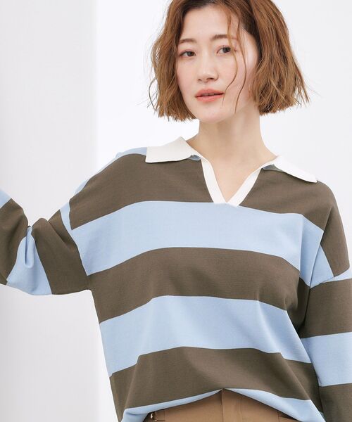 grove（グローブ）の「【貴島明日香さん着用】ラガークロップドプルオーバー（ニット/セーター・レディース・ブラック/ネイビー系2/ブルー系7・02/03/04/05）」の3枚目の写真