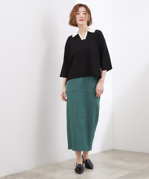 grove（グローブ）の「【貴島明日香さん着用】ラガークロップドプルオーバー（ニット/セーター・レディース・ブラック/ネイビー系2/ブルー系7・02/03/04/05）」の10枚目の写真